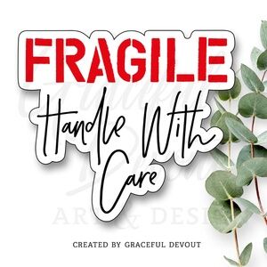 FRAGILE Handle With Care- Sticker 2" (inches) (48ct.)  [GD56-48]